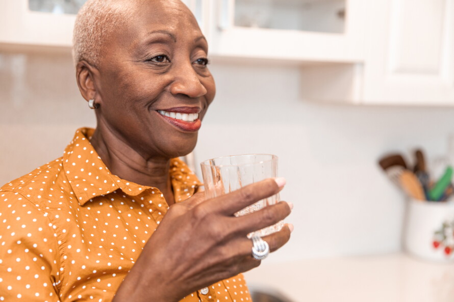 Enjoying Her Glass of Water